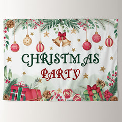 Aperturee - Jingle Bell Gold Star Christmas Party Backdrop