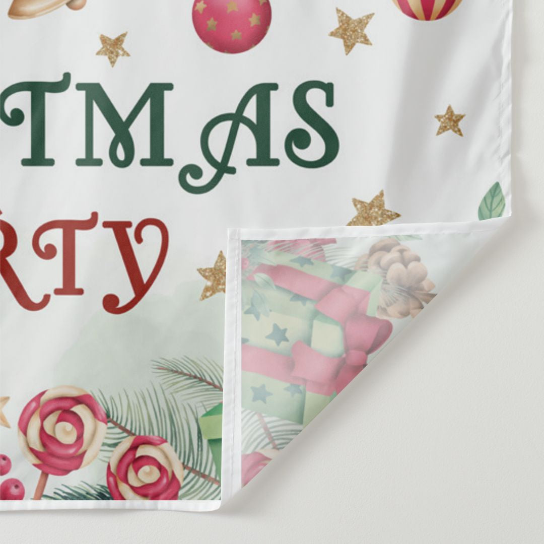 Aperturee - Jingle Bell Gold Star Christmas Party Backdrop