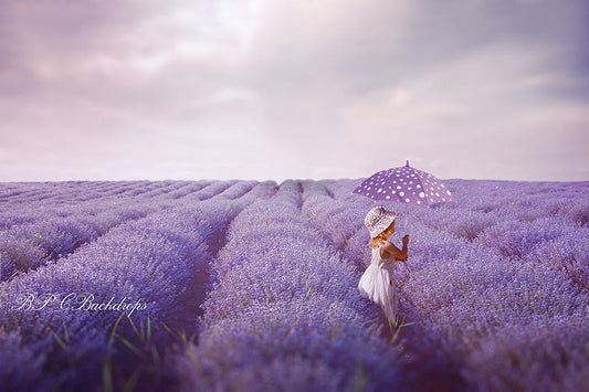 Aperturee - Lavender Field Spring Photography Backdrop For Portrait