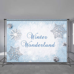 Aperturee - Light Blue Winter Wanderland Holiday Backdrop