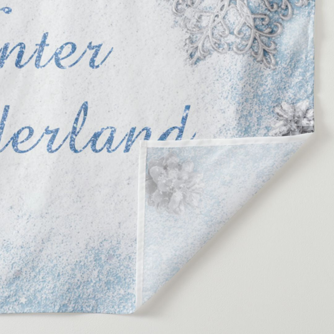 Aperturee - Light Blue Winter Wanderland Holiday Backdrop