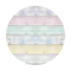 Aperturee - Light Color Wooden Round Happy Birthday Backdrop