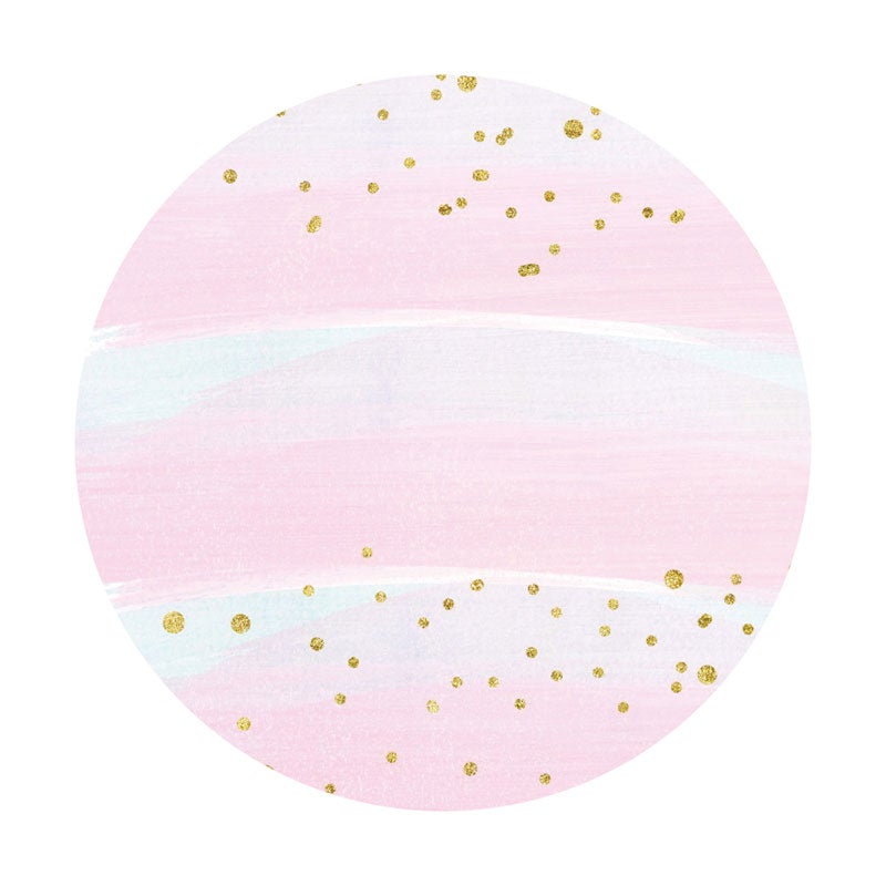 Aperturee - Light Pink Round Gold Spot Birthday Party Backdrop