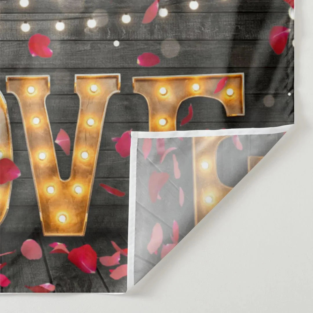Aperturee - Lighting Love Fallen Heart Wooden Valentine Backdrop