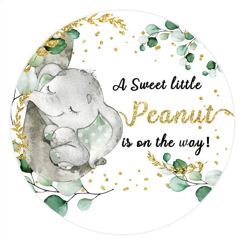 Aperturee - Little Sweet Peanut Glitter Baby Shower Backdrop