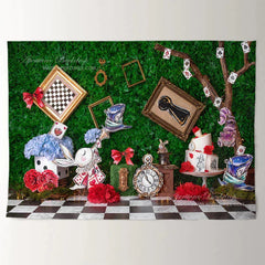 Aperturee - Magic Bunny Rose Happy Easter Holiday Backdrop