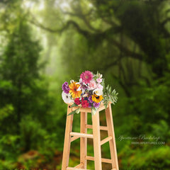 Aperturee - Pathway Green Jungle Nature Spring Cloth Backdrop