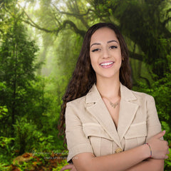 Aperturee - Pathway Green Jungle Nature Spring Cloth Backdrop