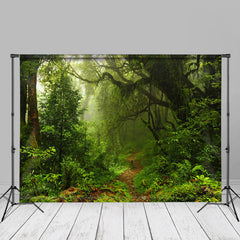 Aperturee - Pathway Green Jungle Nature Spring Cloth Backdrop