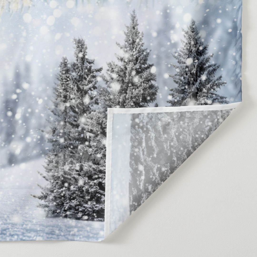 Aperturee - Pine Tree Snowing Bright Bokeh Winter Backdrop
