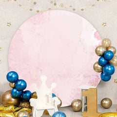 Aperturee - Pink Marble Texture Round Birthday Backdrops