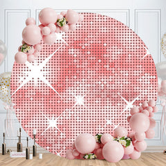 Aperturee - Pink Sliver Bokeh Round Birthday Party Backdrop