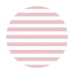 Aperturee - Pink White Stripe Round Happy Birthday Backdrop