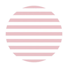 Aperturee - Pink White Stripe Round Happy Birthday Backdrop