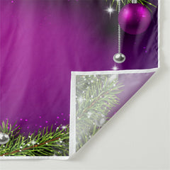 Aperturee - Purple Bauble Silver Glitter Christmas Backdrop