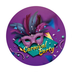 Aperturee - Purple Peal Mask Round Carnival Party Backdrop