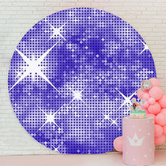 Aperturee - Purple Sliver Bokeh Round Happy Birthday Party Backdrop