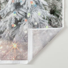 Aperturee - Quiet Snowy Garden Lamp White Christmas Backdrop