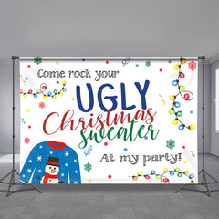 Aperturee - Rock Your Ugly Christmas Sweater Holiday Backdrop