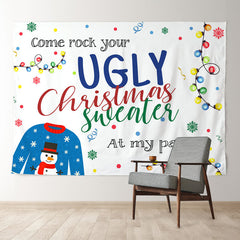 Aperturee - Rock Your Ugly Christmas Sweater Holiday Backdrop