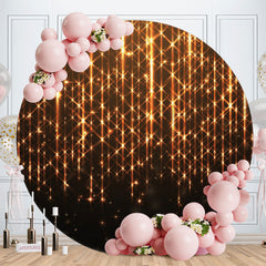 Aperturee - Rose Gold Bright Round Black Birthday Backdrop