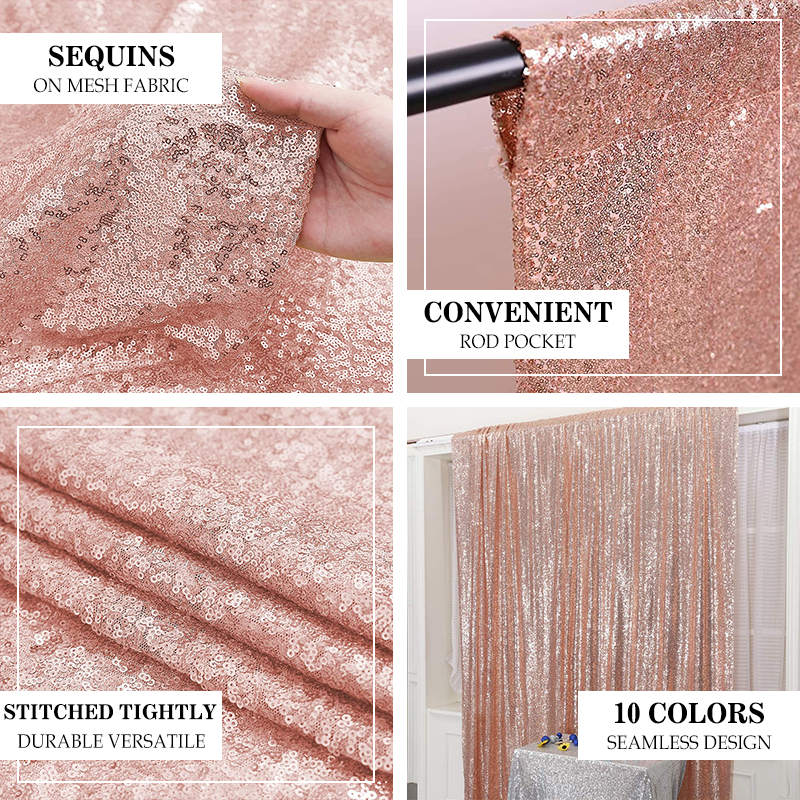 Aperturee - Rose Gold Glitter Sequin Fabric Photography Backdrop