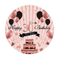 Aperturee - Rose Gold Happy 30Th Birthday Circle Backdrop