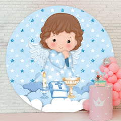 Aperturee - Round Five-Pointed Star Baby Shower Backdrop