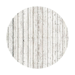 Aperturee - Round White Wooden Theme Happy Birthday Backdrop