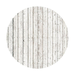 Aperturee - Round White Wooden Theme Happy Birthday Backdrop