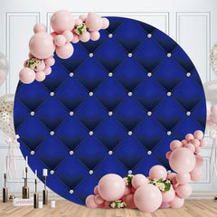 Aperturee - Royal Blue Round Diamond Happy Birthday Backdrop