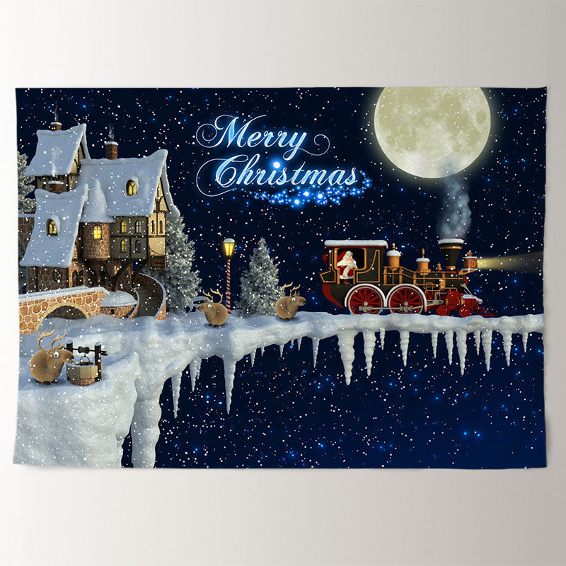 Aperturee - Santa Claus Winter Night Xmas Whoville Backdrop