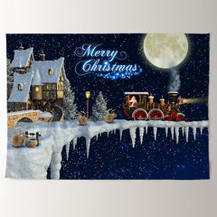 Aperturee - Santa Claus Winter Night Xmas Whoville Backdrop