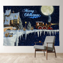 Aperturee - Santa Claus Winter Night Xmas Whoville Backdrop