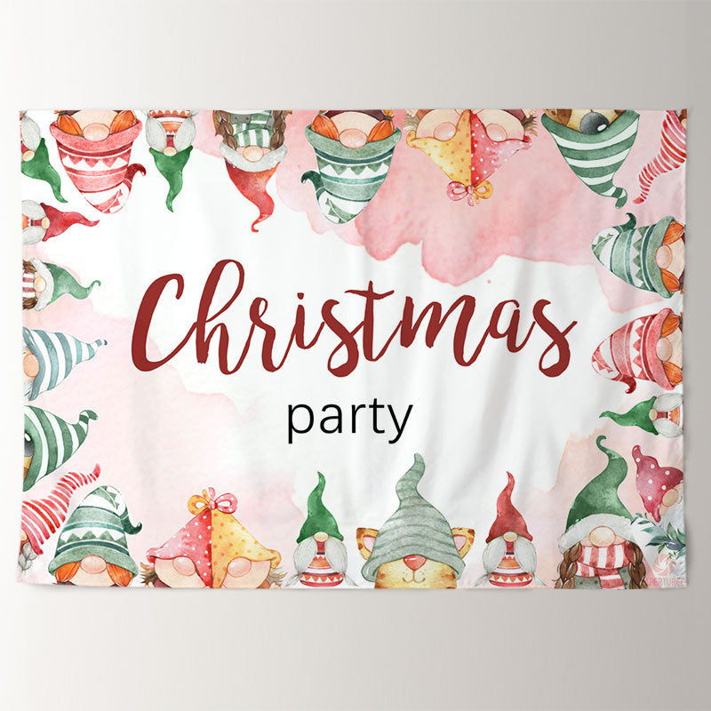 Aperturee - Santa Dolls Pink Theme Christmas Party Backdrop