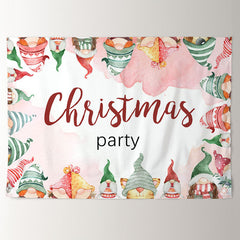 Aperturee - Santa Dolls Pink Theme Christmas Party Backdrop