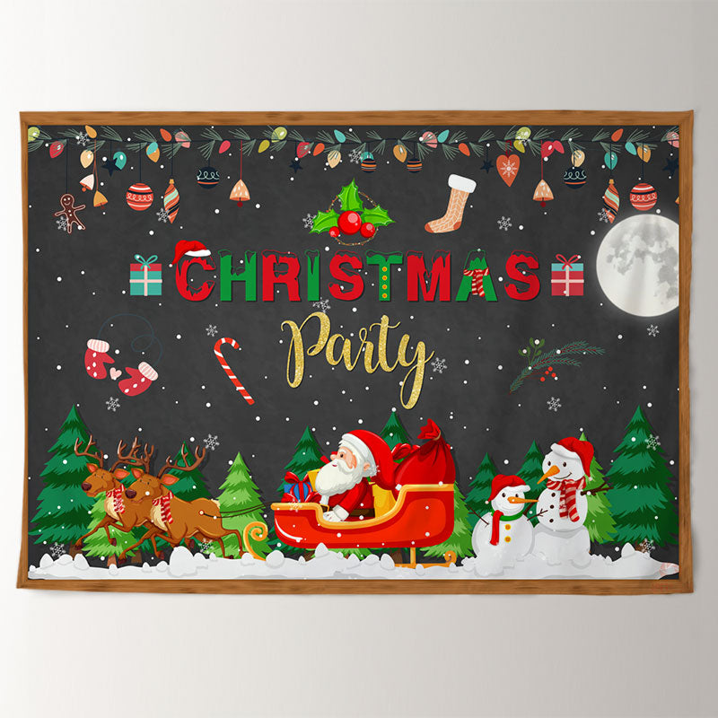 Aperturee - Santa Sled Snowman Bauble Christmas Party Backdrop