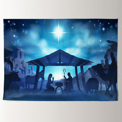 Aperturee - Shiny Star Jesus Night Merry Christmas Backdrop