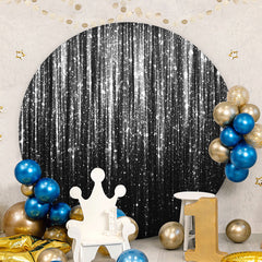 Aperturee - Sliver Bokeh Glitter Round Birthday Backdrop