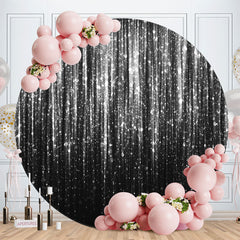 Aperturee - Sliver Bokeh Glitter Round Birthday Backdrop