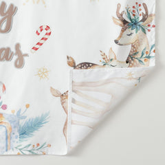 Aperturee - Snowflake Floral Holiday Deer Gift Xmas Backdrop