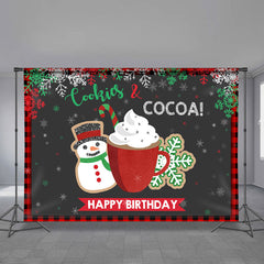 Aperturee - Snowman Cookies Cocoa Snowflake Birthday Backdrop