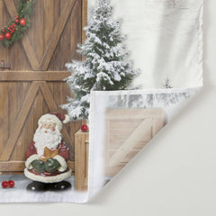 Aperturee - Snowy Brick Cowboy Santa Merry Christmas Backdrop
