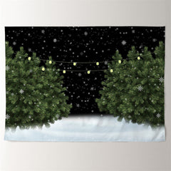 Aperturee - Snowy Tree Light Outdoor Winter Scene Backdrop