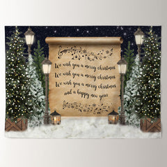 Aperturee - Song Lyrics Snowy Night Merry Christmas Backdrop