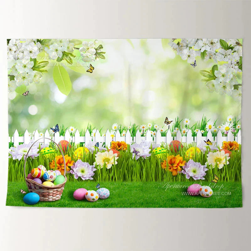 Aperturee - Spring Floral Backyard Butterfly Easter Backdrop