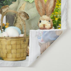 Aperturee - Sunny Floral Spring Bunny Eggs Easter Backdrop