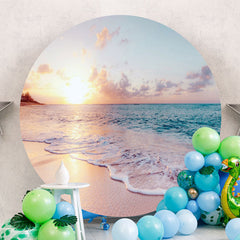 Aperturee - Sunset Beach Summer Hawaii Party Round Backdrop