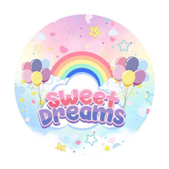 Aperturee - Sweet Dreams Ballon Round Pink Birthday Backdrop