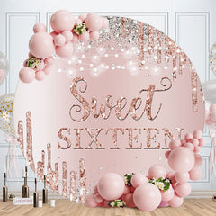 Aperturee - Sweet Sixteen Pink Silver Birthday Girl Backdrop